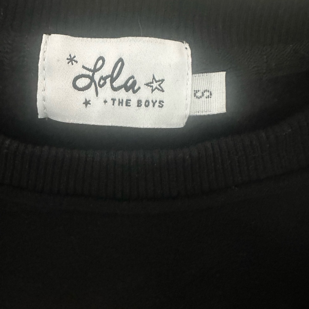Lola + The Boys Black Sweatshirt with Vibrant Rainbow - Picture 4 of 8